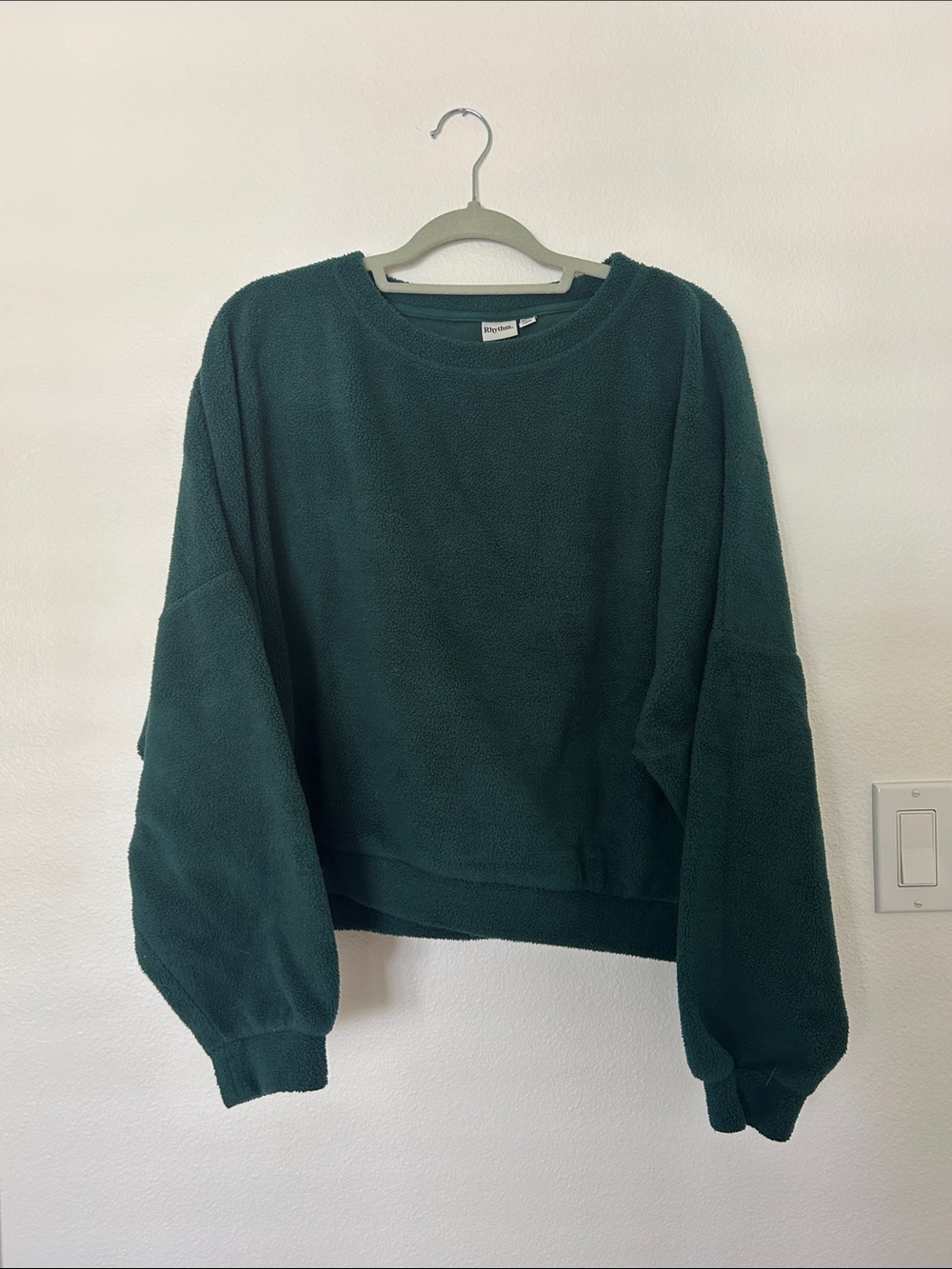 Rhythm Dark Green Crewneck Fleece Pullover